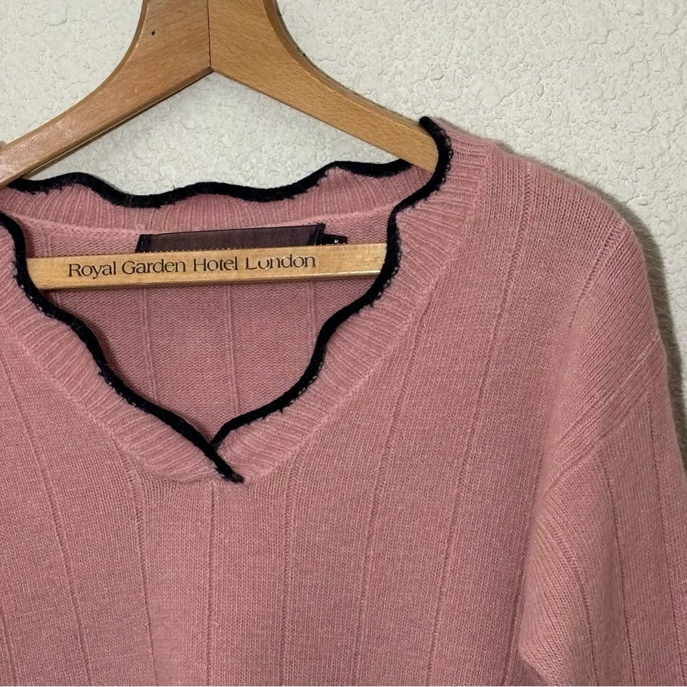 Code X Mode Scalloped Hem Sleeve Angora Blend Pin… - image 3